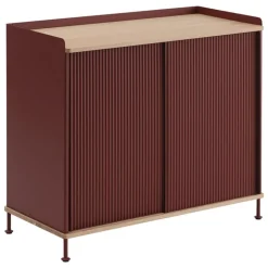 Muuto Enfold sideboard, 100 cm, high, oak - deep red