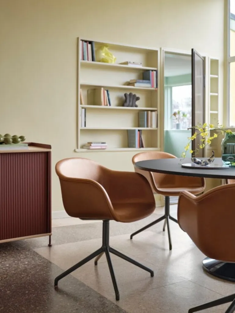 Muuto Enfold sideboard, 100 cm, high, oak - deep red