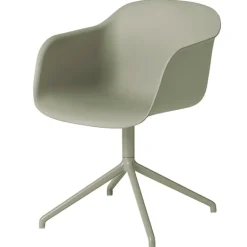 Muuto Fiber armchair, swivel base, dusty green
