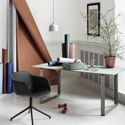 Muuto Fiber armchair, swivel base, dusty green