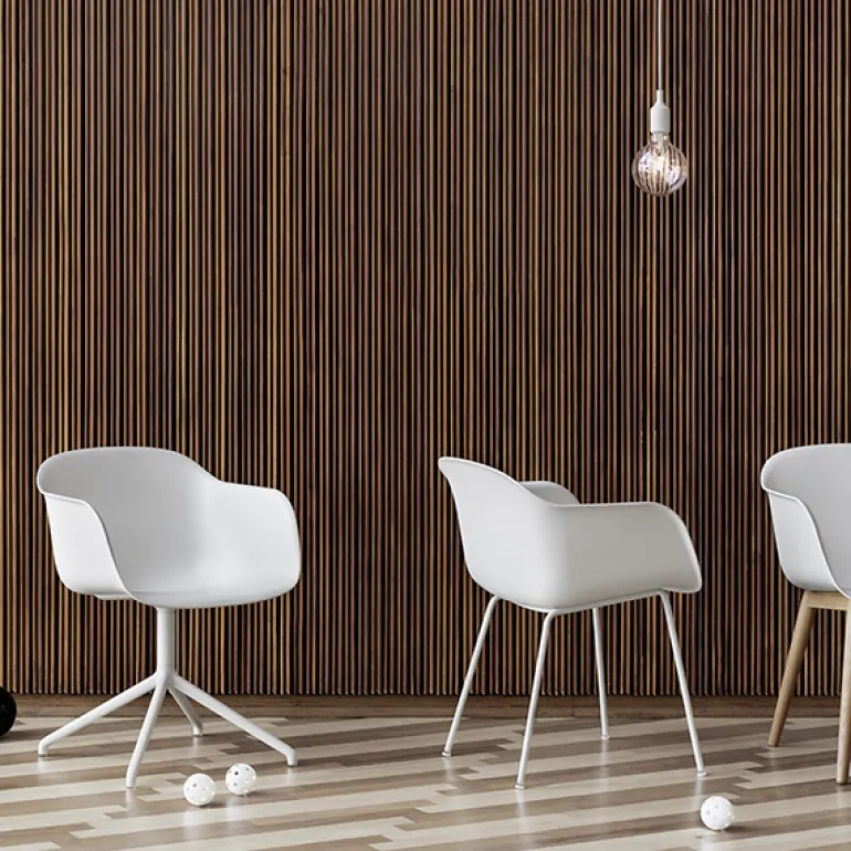 Muuto Fiber armchair, swivel base, black