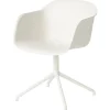 Muuto Fiber armchair, swivel base, natural white - white
