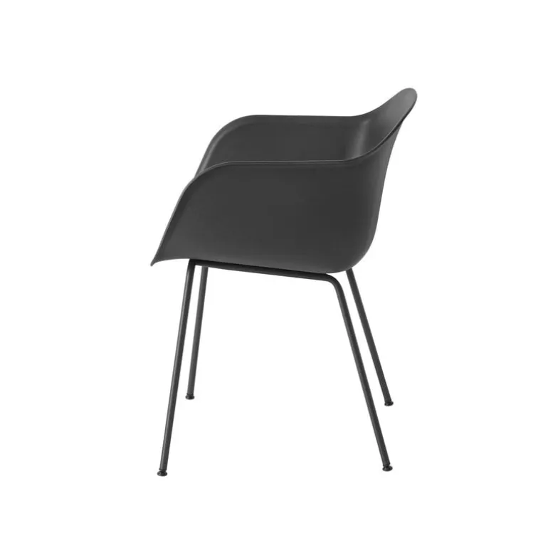 Muuto Fiber armchair, tube base, black