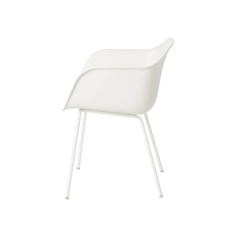 Muuto Fiber armchair, tube base, white