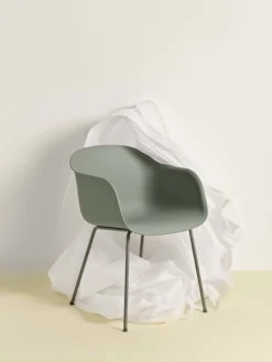 Muuto Fiber armchair, tube base, green