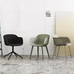Muuto Fiber armchair, tube base, green