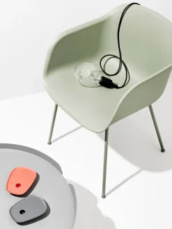 Muuto Fiber armchair, tube base, green