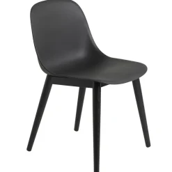 Muuto Fiber armchair, wood base, black