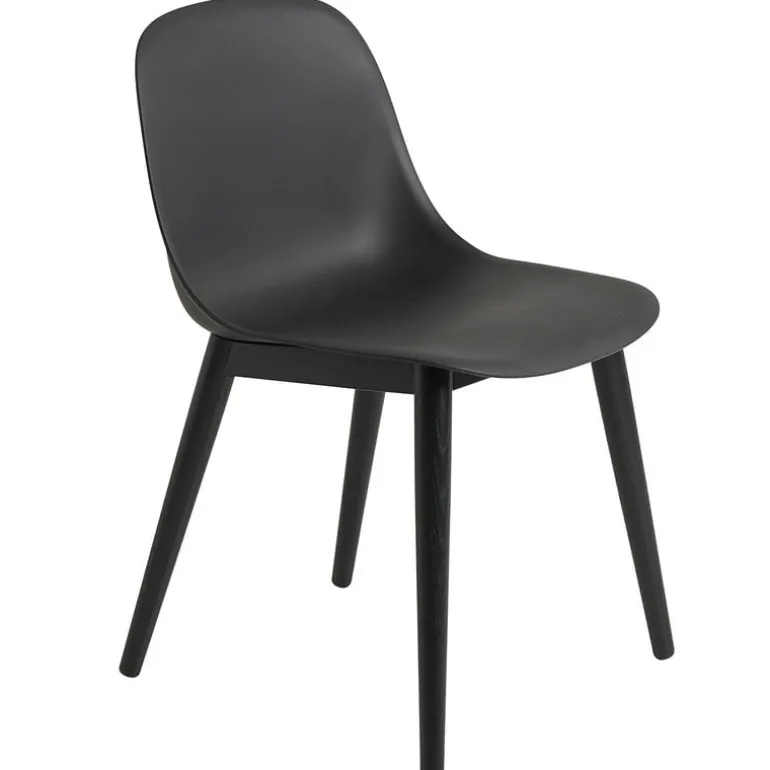 Muuto Fiber armchair, wood base, black