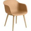 Muuto Fiber armchair, wood base, ochre - oak