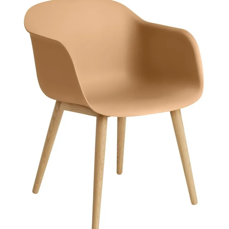 Muuto Fiber armchair, wood base, ochre - oak