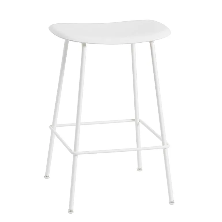Muuto Fiber counter stool, 65 cm, tube base, white
