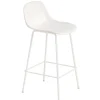 Muuto Fiber counter stool with backrest, 65 cm, tube base, white