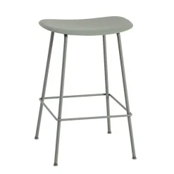 Muuto Fiber counter stool, 65 cm, tube base, dusty green