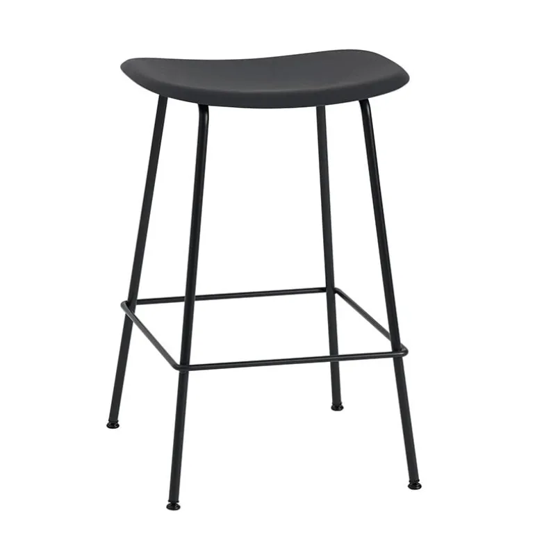 Muuto Fiber counter stool, 65 cm, tube base, black