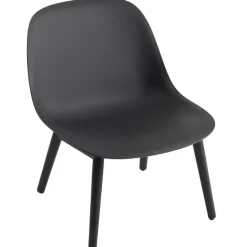 Muuto Fiber lounge chair, wood base, black