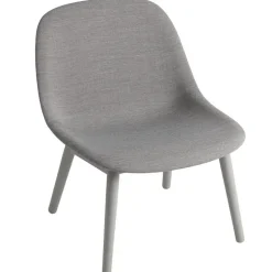 Muuto Fiber lounge chair, wood base, Remix 133 - grey