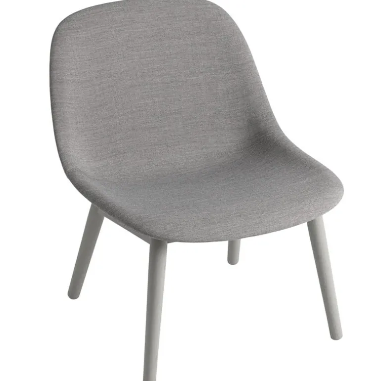 Muuto Fiber lounge chair, wood base, Remix 133 - grey