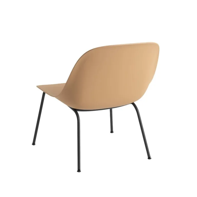 Muuto Fiber lounge chair, tube base, ochre - black