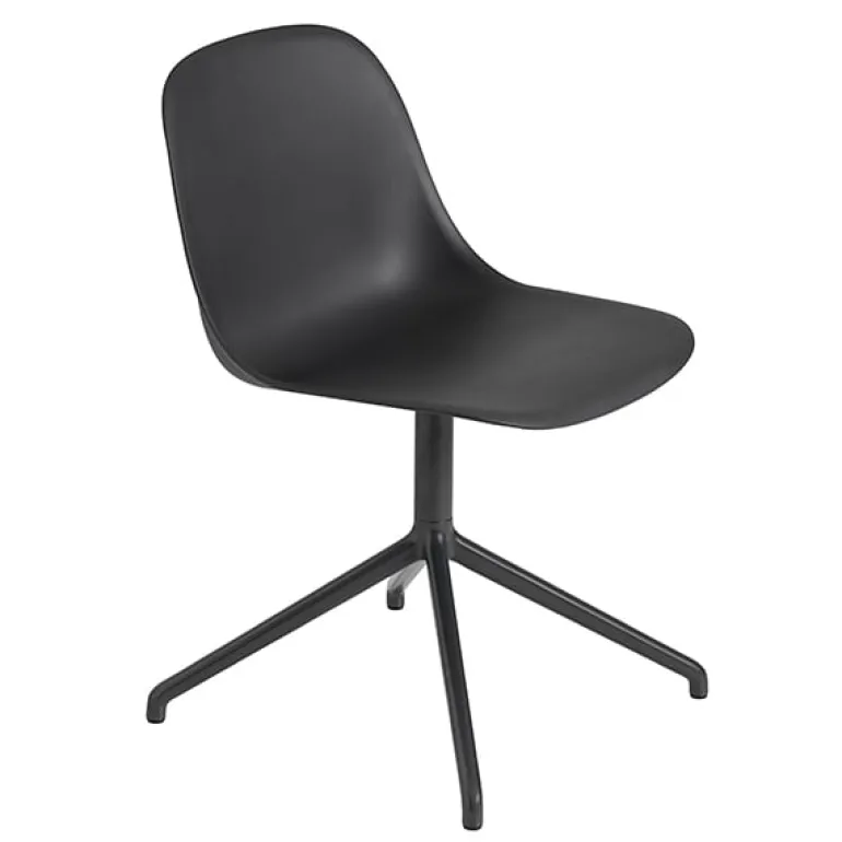Muuto Fiber side chair, swivel base, black