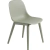 Muuto Fiber side chair, wood base, dusty green