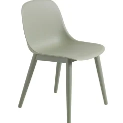 Muuto Fiber side chair, wood base, dusty green