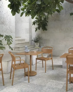 Muuto Linear Steel armchair, burnt orange