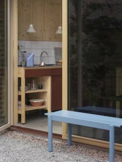 Muuto Linear Steel bench, 110 cm, pale blue