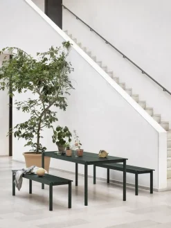 Muuto Linear Steel bench 110 cm, dark green