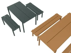 Muuto Linear Steel bench 110 cm, dark green