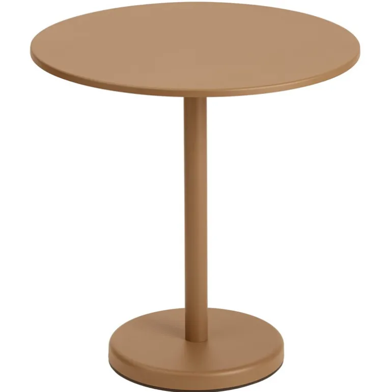 Muuto Linear Steel Café table, 70 cm, burnt orange