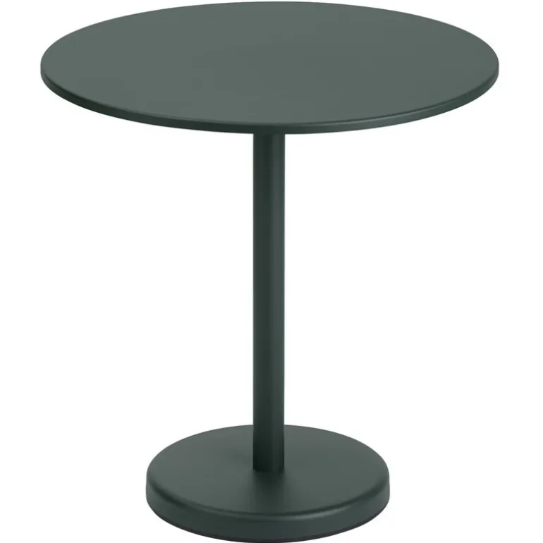 Muuto Linear Steel Café table, 70 cm, dark green