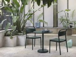 Muuto Linear Steel Café table, 70 cm, dark green