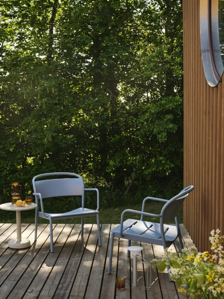 Muuto Linear Steel lounge armchair, dark green