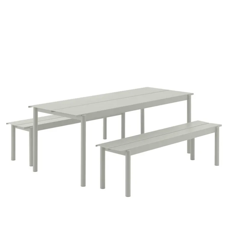 Muuto Linear Steel table, 200 x 75 cm, grey