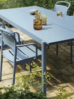 Muuto Linear Steel table, 200 x 75 cm, pale blue