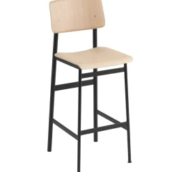 Muuto Loft bar stool 75 cm, black - oak