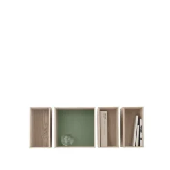Muuto Mini Stacked 2.0, medium, oak/dusty green