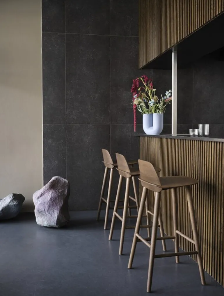 Muuto Nerd bar stool, 75 cm, stained dark brown