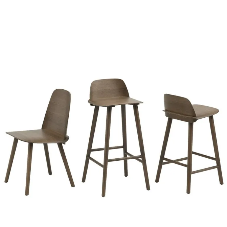 Muuto Nerd bar stool, 75 cm, stained dark brown