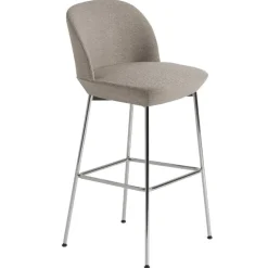 Muuto Oslo counter stool, 75 cm, Ocean 32 - chrome