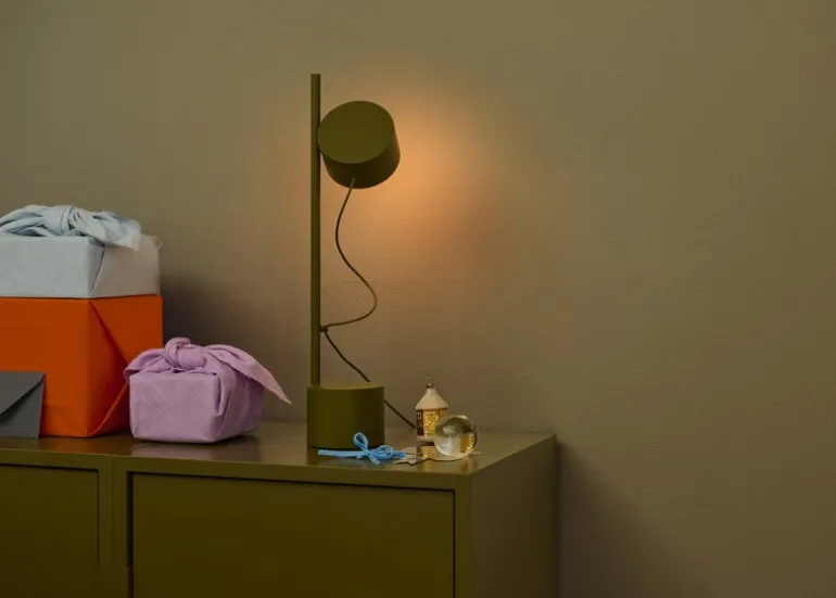 Muuto Post table lamp, brown green