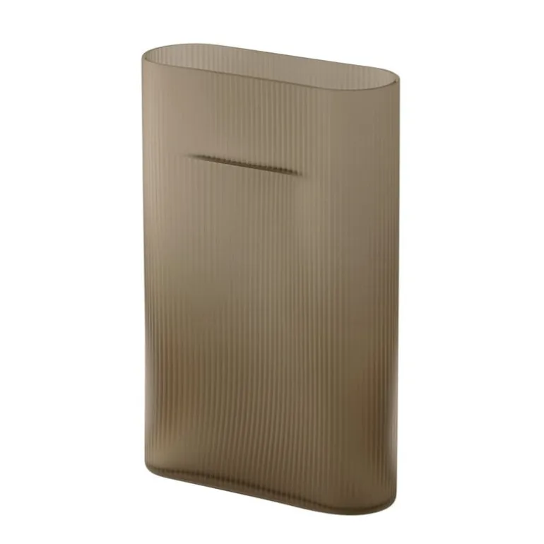 Muuto Ridge vase, 35 cm, taupe frosted glass