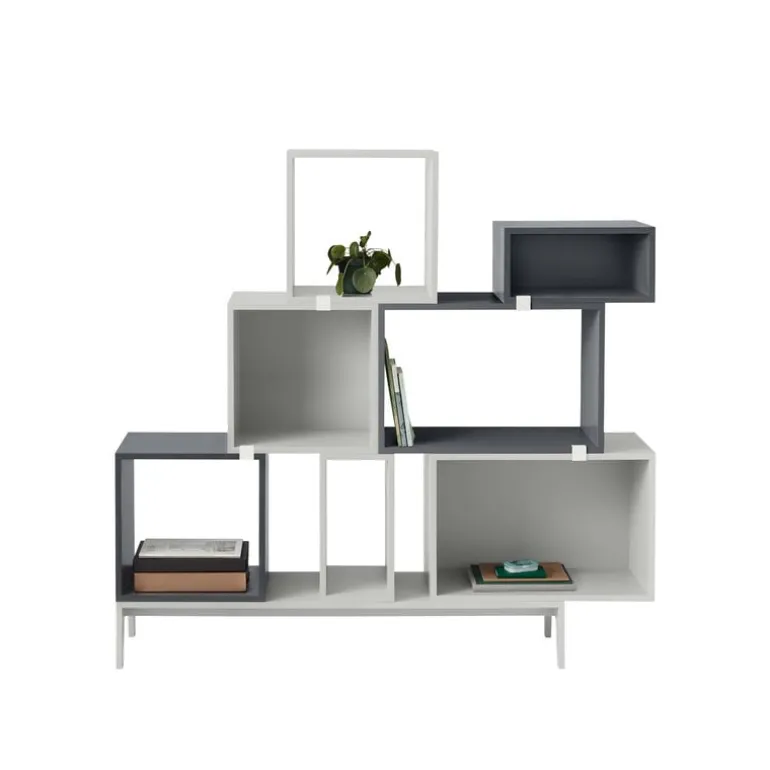Muuto Stacked shelf module with background, large, light grey