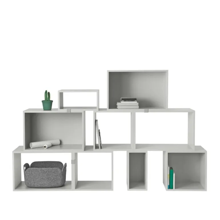 Muuto Stacked shelf module with background, large, light grey