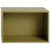 Muuto Stacked shelf module with backboard, large, brown green