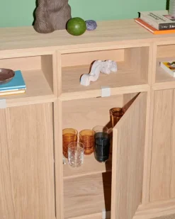 Muuto Stacked shelf module with background, small, oak