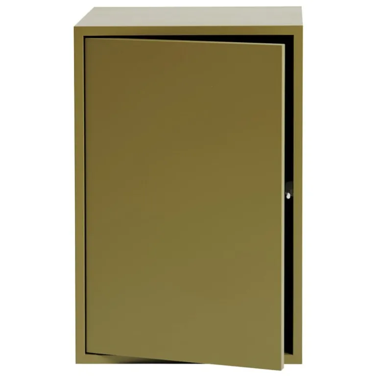 Muuto Stacked shelf module with door, large, brown green