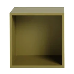 Muuto Stacked shelf module with backboard, medium, brown green