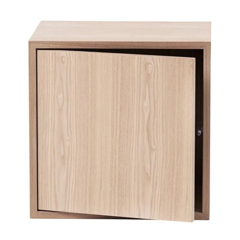 Muuto Stacked shelf module with door, medium, oak